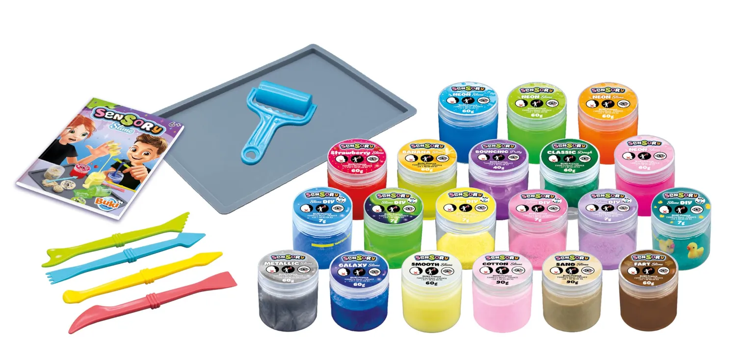 Buki France 2169B Sensory Slime Set 20 Töpfe Texturen