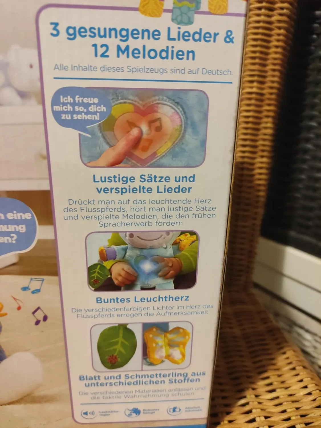 VTech Baby Flusspferd Kuscheltier 3-36 Monate mit Musik