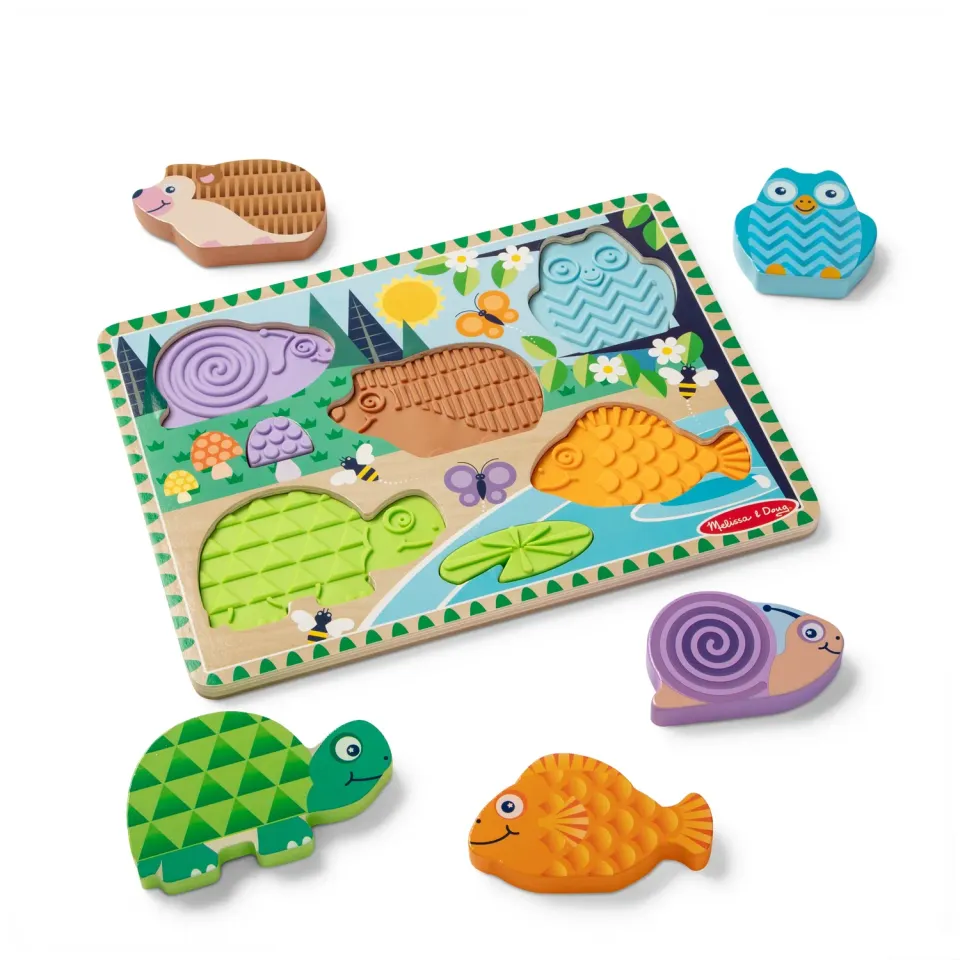 Melissa & Doug Forest Friends Fühlpuzzle Holzpuzzle 5 Teile ab 2J