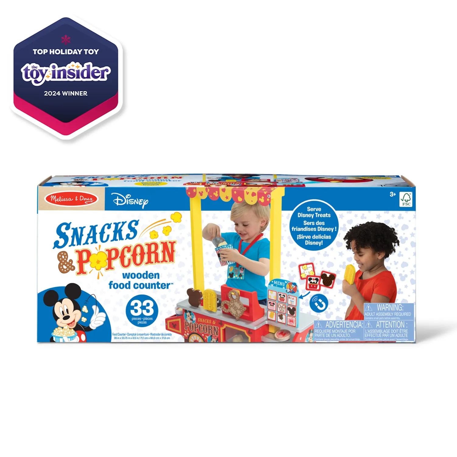 Melissa & Doug Disney Snacks Popcorn Verkaufsstand Holz 33 Teile