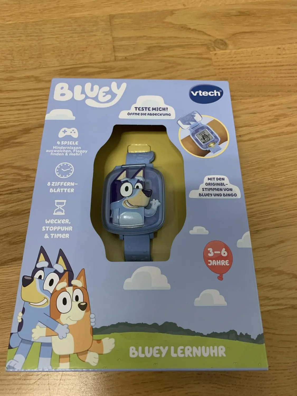 VTech Bluey Lernuhr Kinderuhr mit 4 Spielen 3-6 Jahre