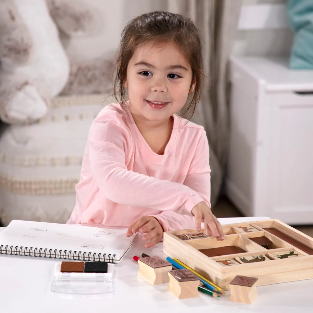 Melissa & Doug Horses Stempelset Holz 9 Teile Pferde