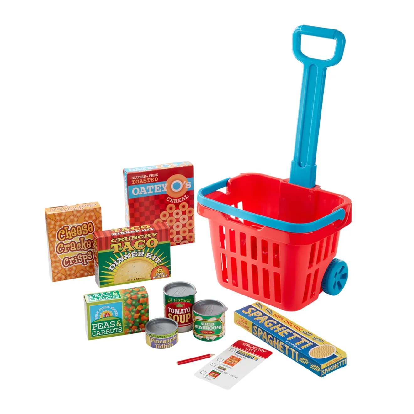 Melissa & Doug Fill & Roll Einkaufskorb Kaufladen-Set 9-tlg