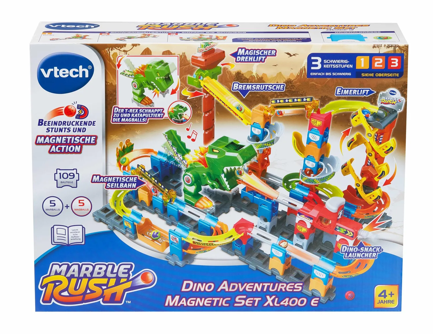 VTech Marble Rush Dino Adventures XL400 Murmelbahn 109-tlg.