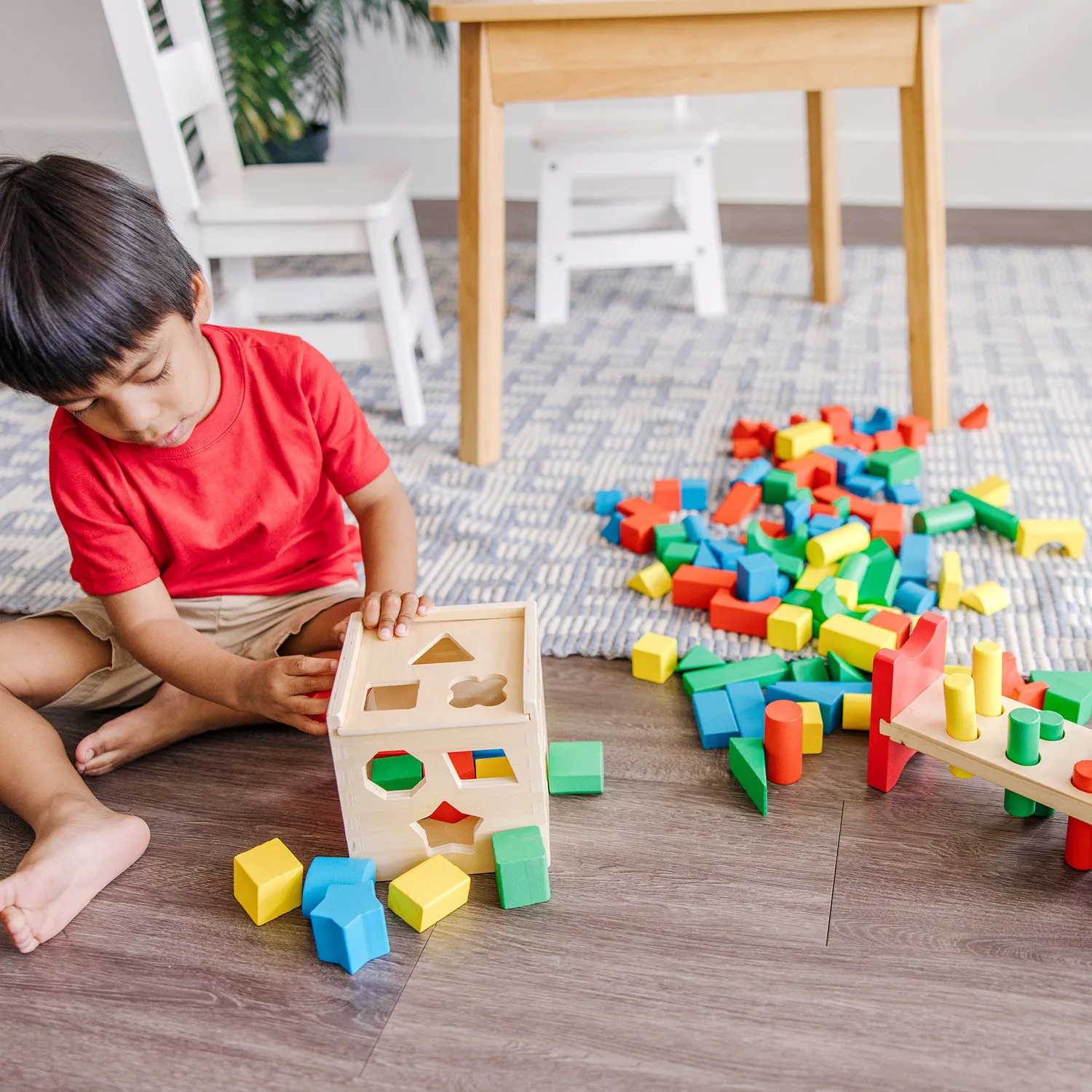 Melissa & Doug Stack Sort Pound Holzspielzeug Set 3-teilig