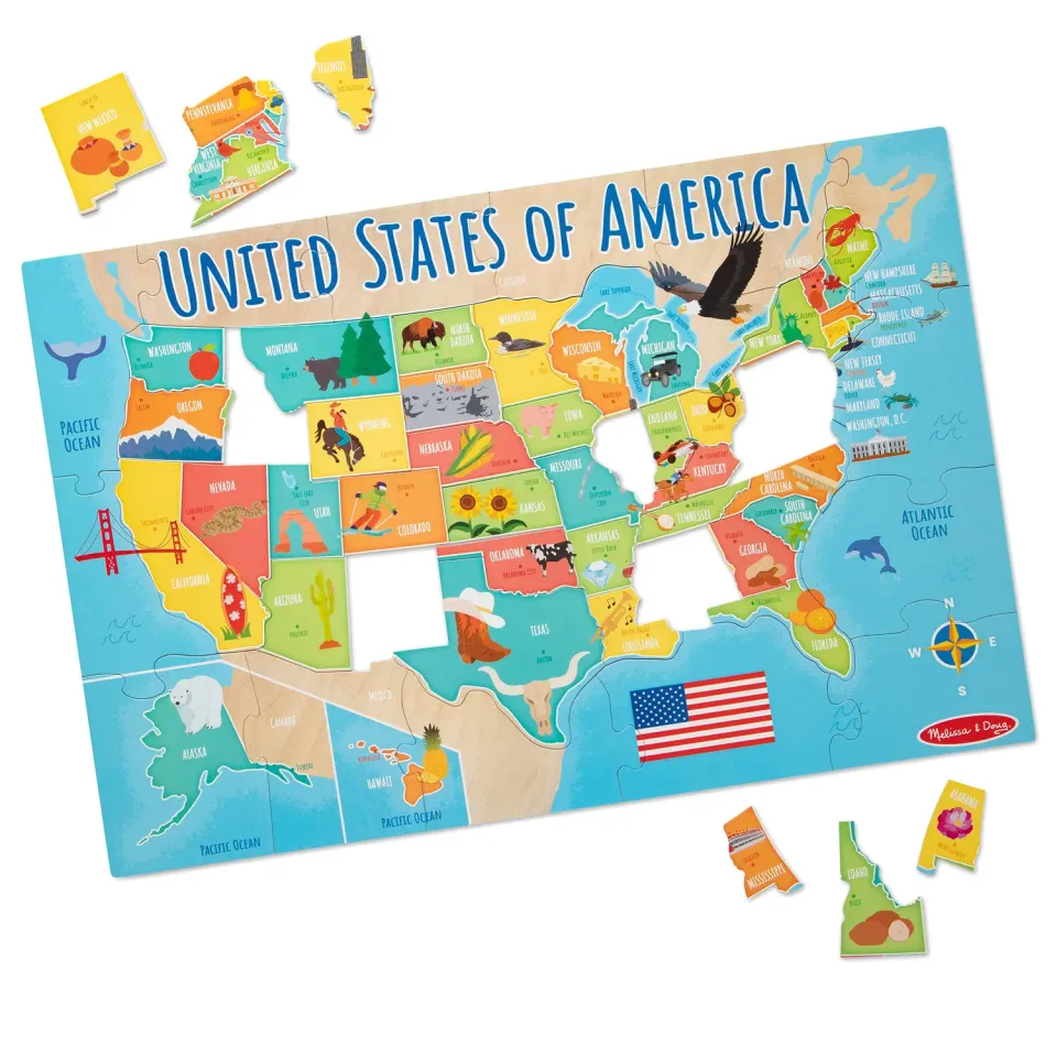 Melissa & Doug Map USA Bodenpuzzle 51 Teile