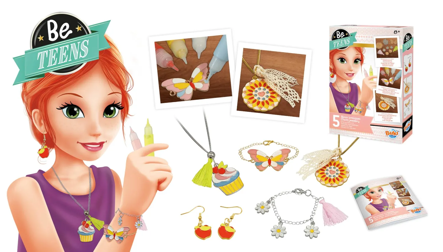 Buki BE121 Charms-Schmuck Bastelset mit Farbe ab 8 Jahren