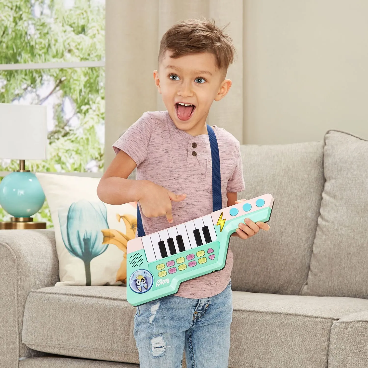VTech Bluey Keytar Keyboard mit Gurt 10 Melodien 3-6 Jahre