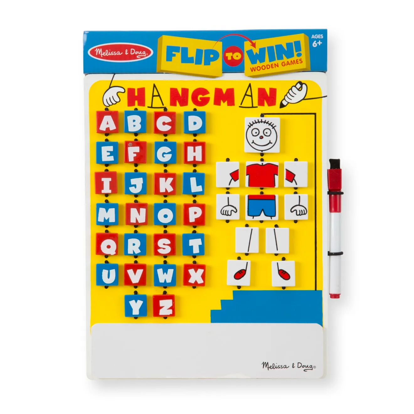 Melissa & Doug Flip-to-Win Hangman Reisespiel Holz