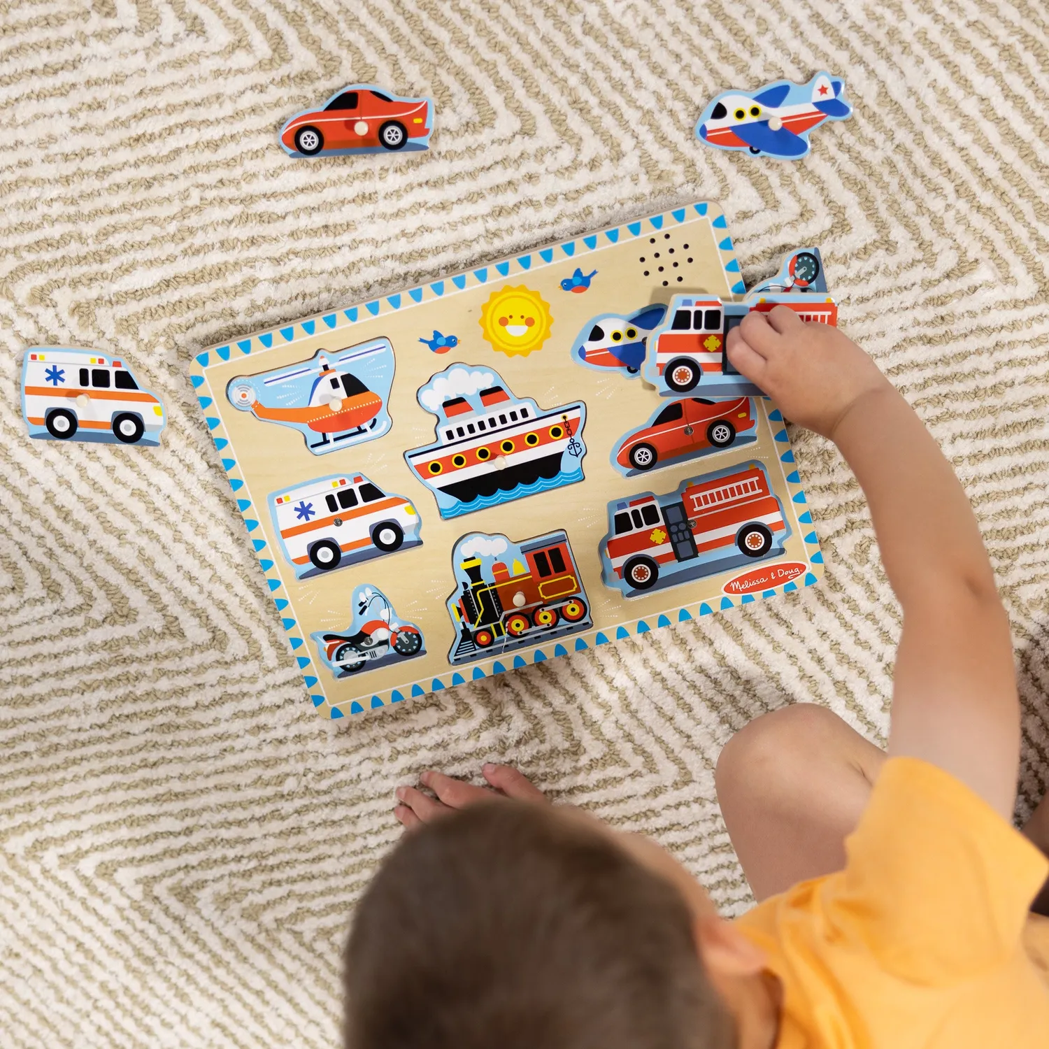 Melissa & Doug Sound Puzzle Holzpuzzle 2er-Pack 8 Teile