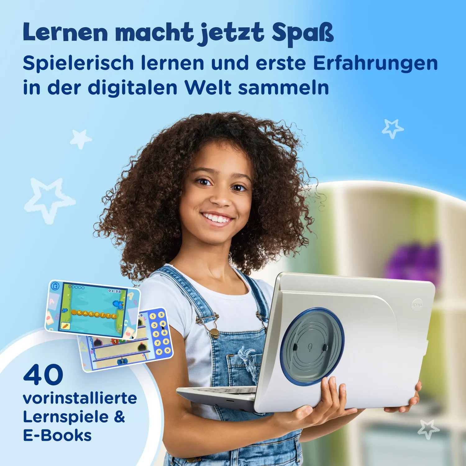 VTech Genio Lerncomputer Beere Kinderlaptop 40 Spiele