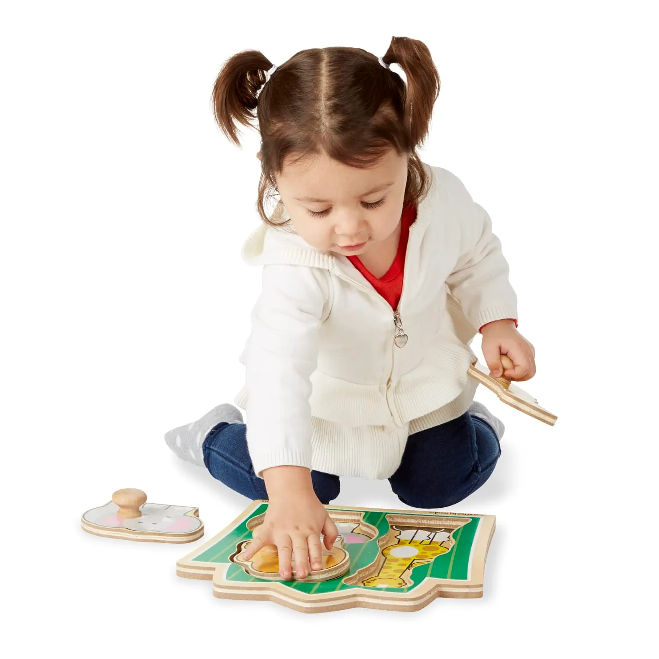 Melissa & Doug Jungle Friends Jumbo Knob Puzzle Holzpuzzle 3 Teile mit Griffen