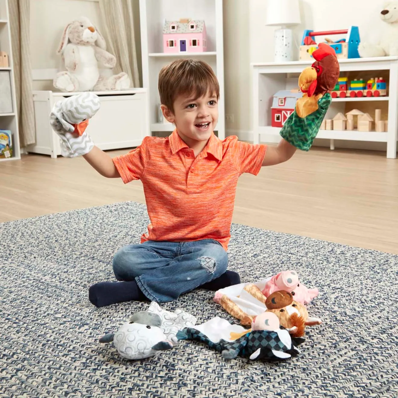 Melissa & Doug Barn Buddies Handpuppen Bauernhof 6-teilig Plüsch