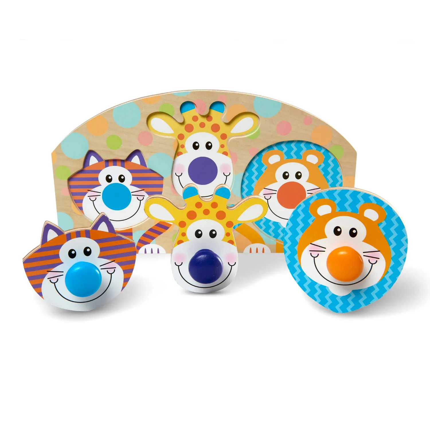 Melissa & Doug Safari Steckpuzzle Holz 3 Teile ab 1 Jahr