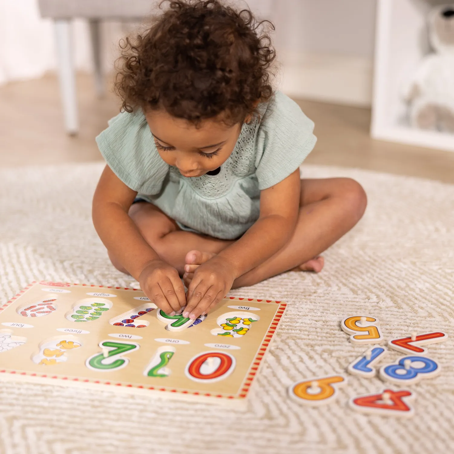 Melissa & Doug Lift & See Numbers Steckpuzzle 10-teilig