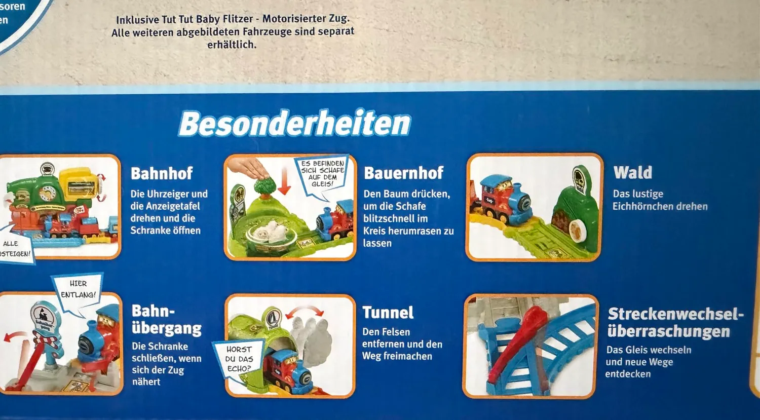 VTech Tut Tut Baby Flitzer Bunter Bahnhof Zug Spielset Motor