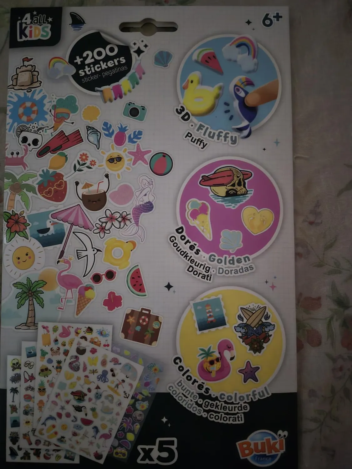 Buki France FK018 Stickertasche Summer Sticker 200 Sommer Gold
