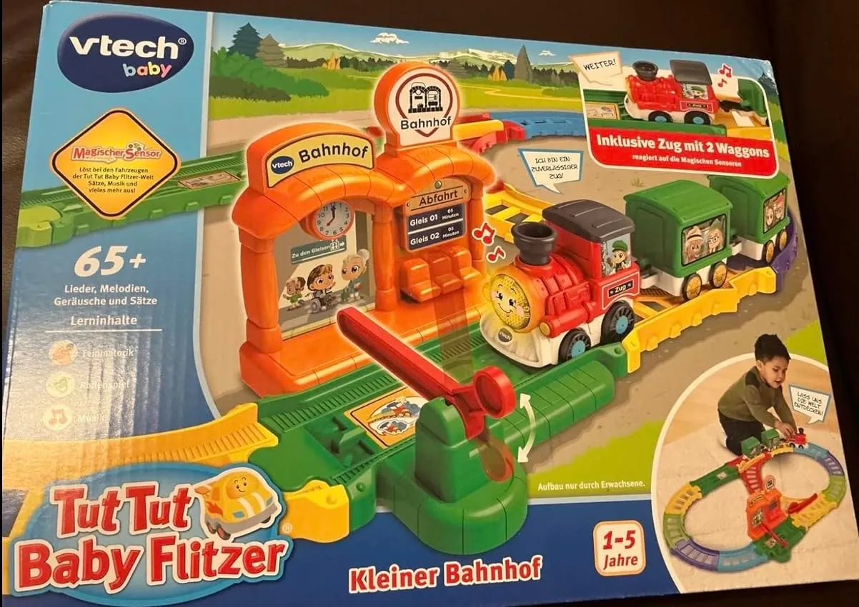 VTech Tut Tut Baby Flitzer Bahnhof Spielset mit Zug + Waggons