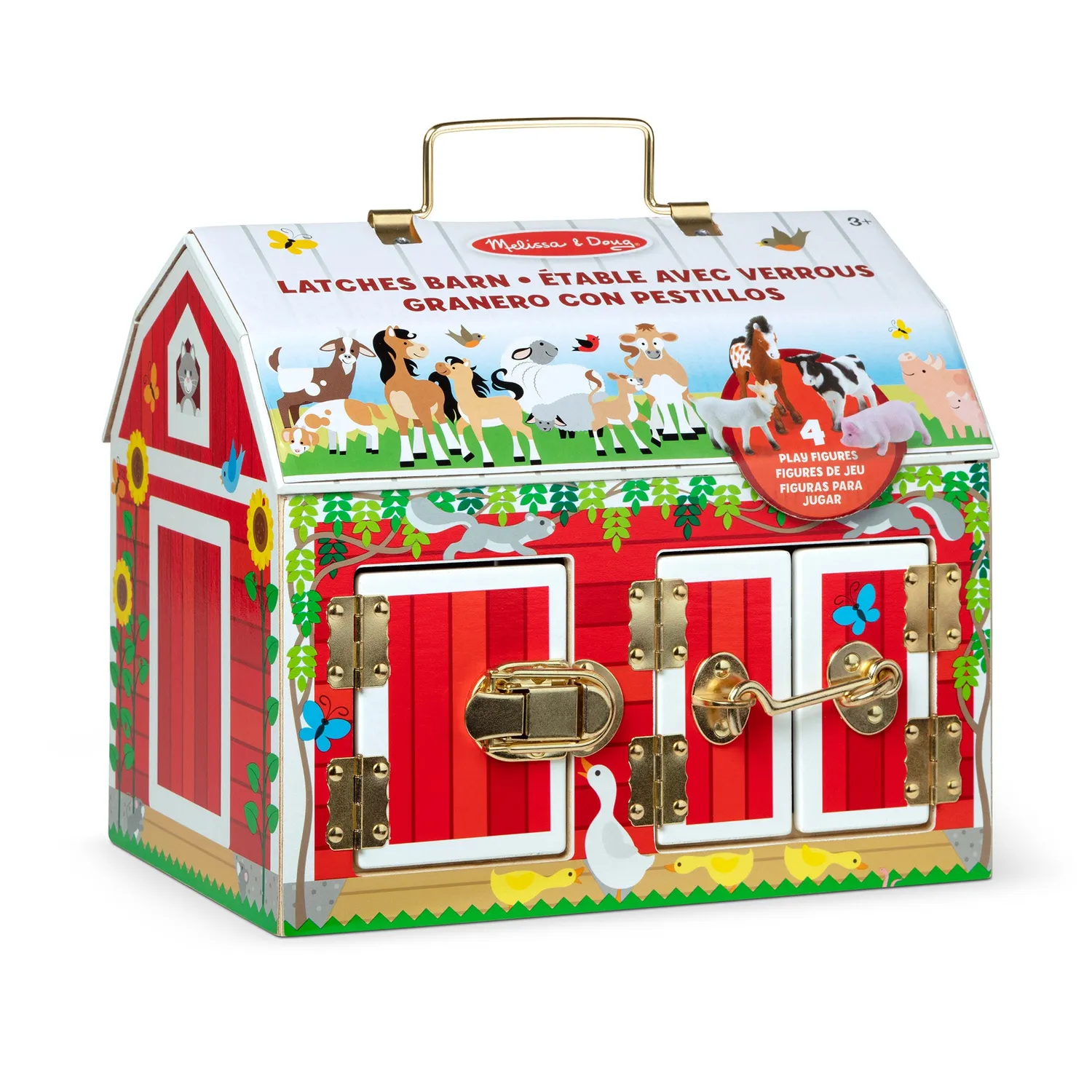 Melissa & Doug Latches Barn Spielscheune Holz mit Tieren ab 3 J.