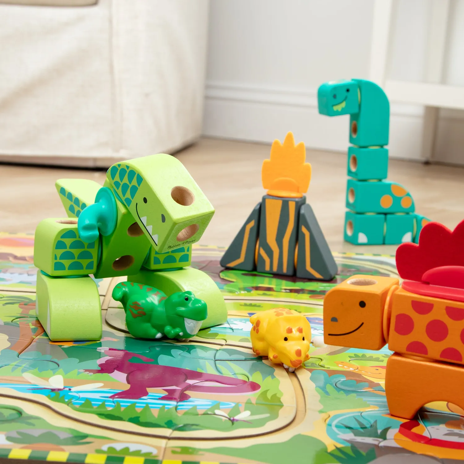 Melissa & Doug Dino Discovery Geschenkset Puzzle.Blocks 3-7J