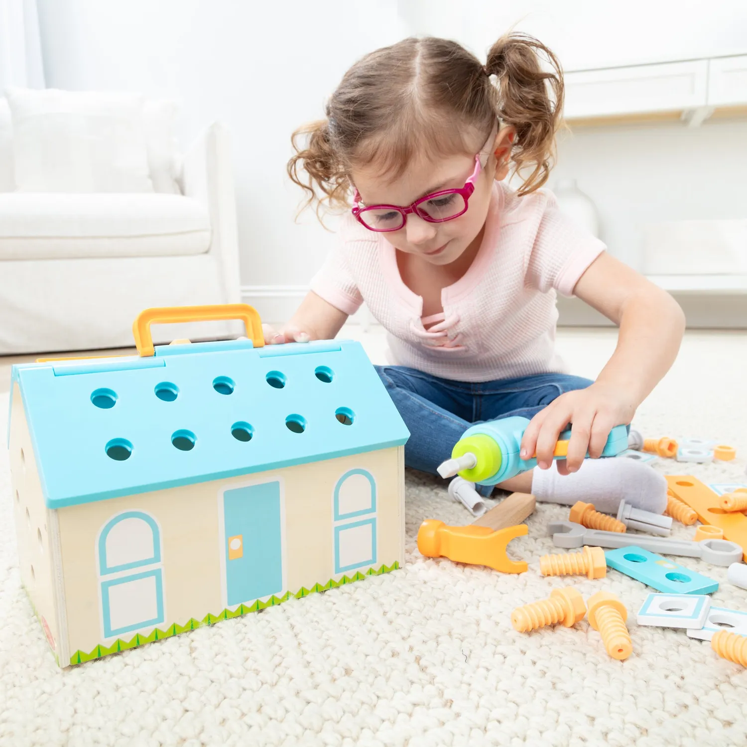 Melissa & Doug Build a House Werkzeugkasten Holz 56-tlg.