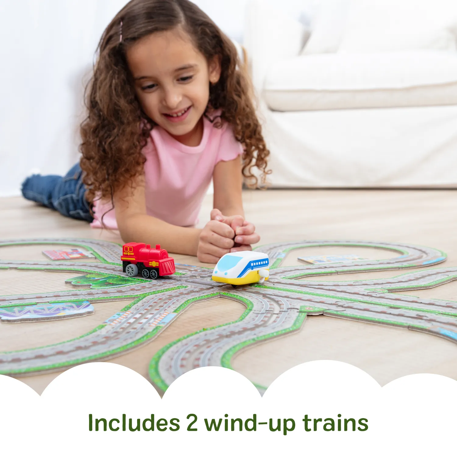 Melissa & Doug Railroad Bodenpuzzle 48 Teile mit Zügen
