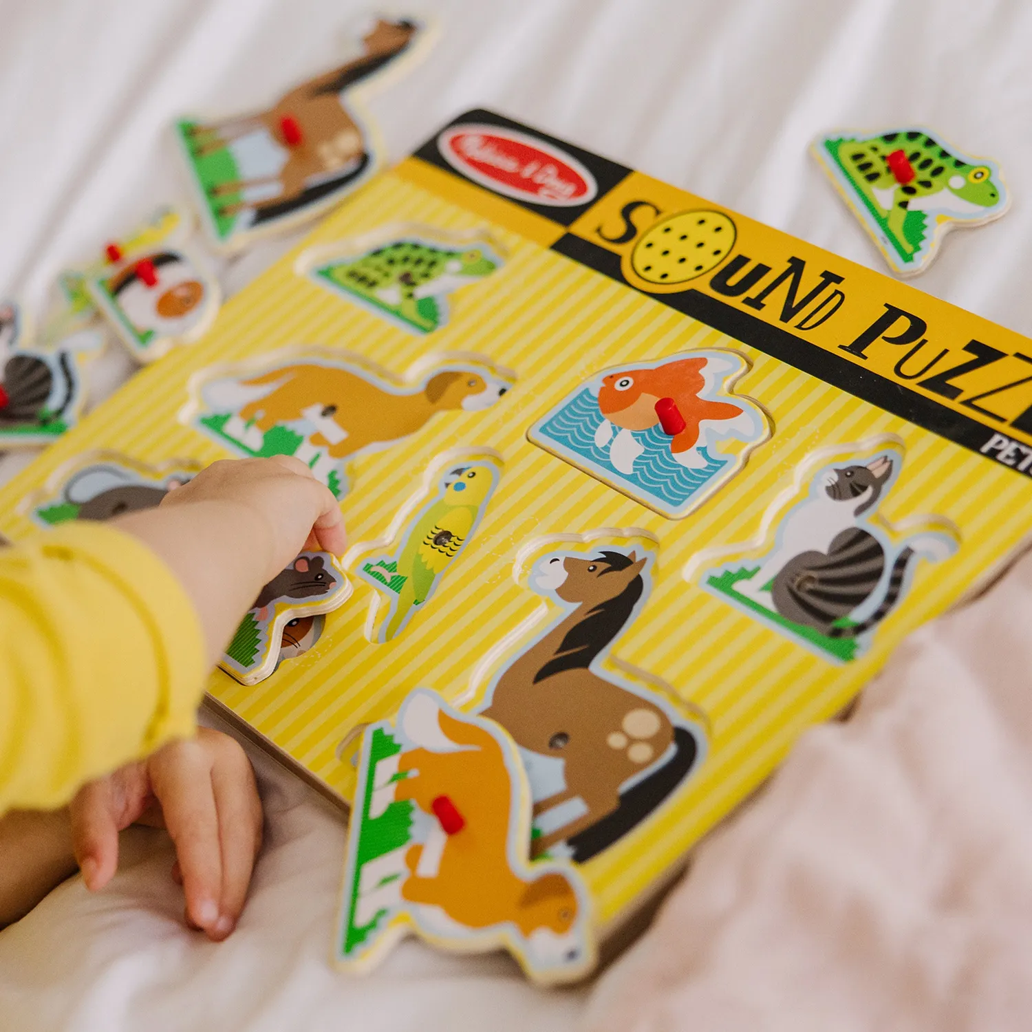 Melissa & Doug Pets Sound Puzzle Holzpuzzle 8 Teile mit Tierstimmen