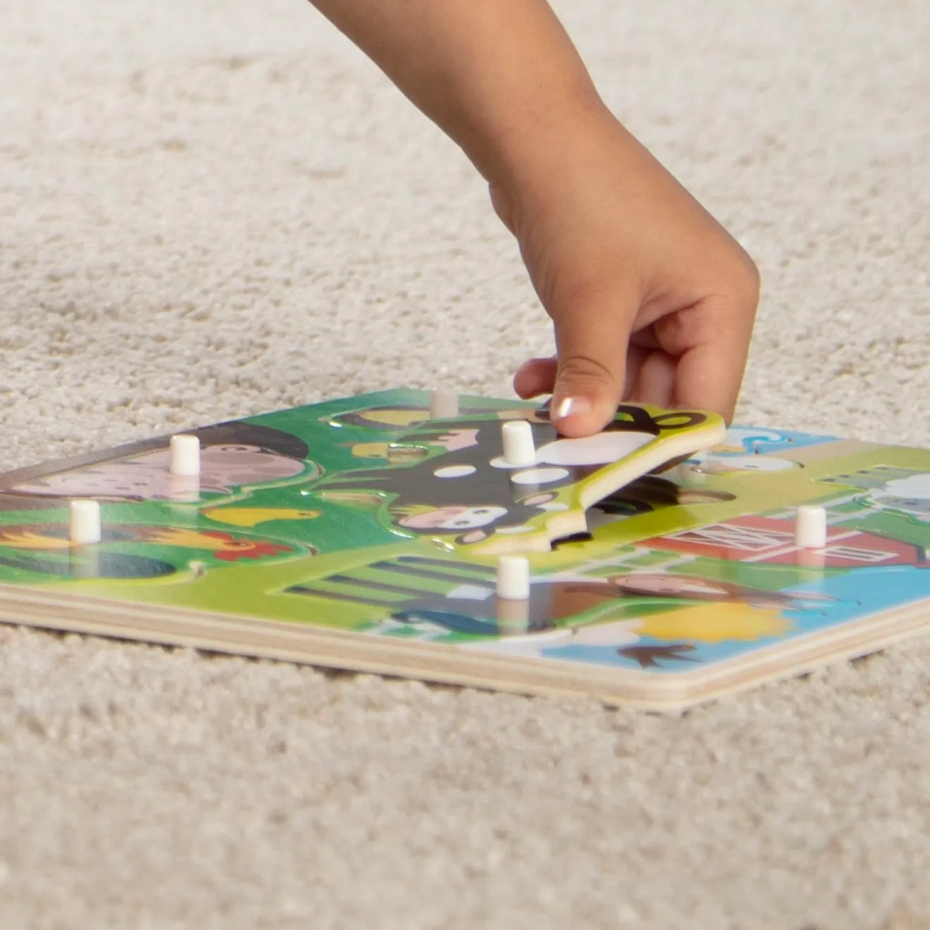 Melissa & Doug Farm Steckpuzzle Holz 8 Teile Bauernhof