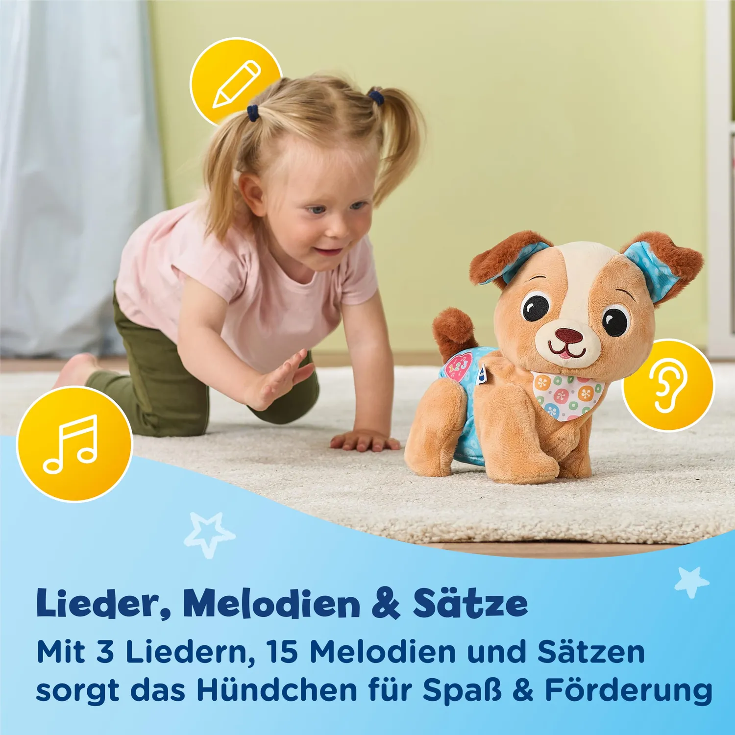 VTech Krabbel-mit-mir-Hündchen Baby Spielzeug 9-36 Monate