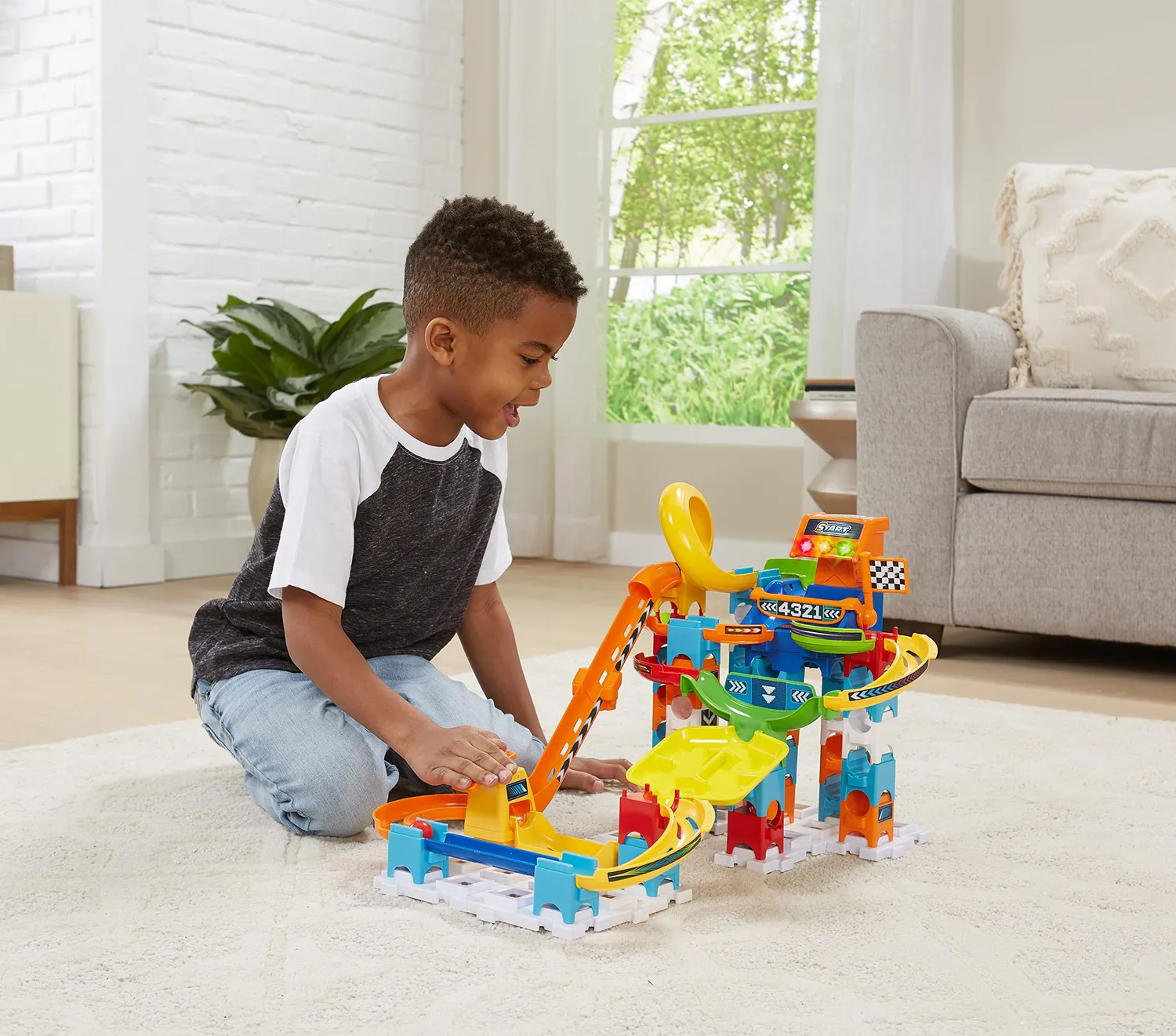 Vtech Marble Rush Racing Set M200 E Kugelbahn 73-teilig mit Sound