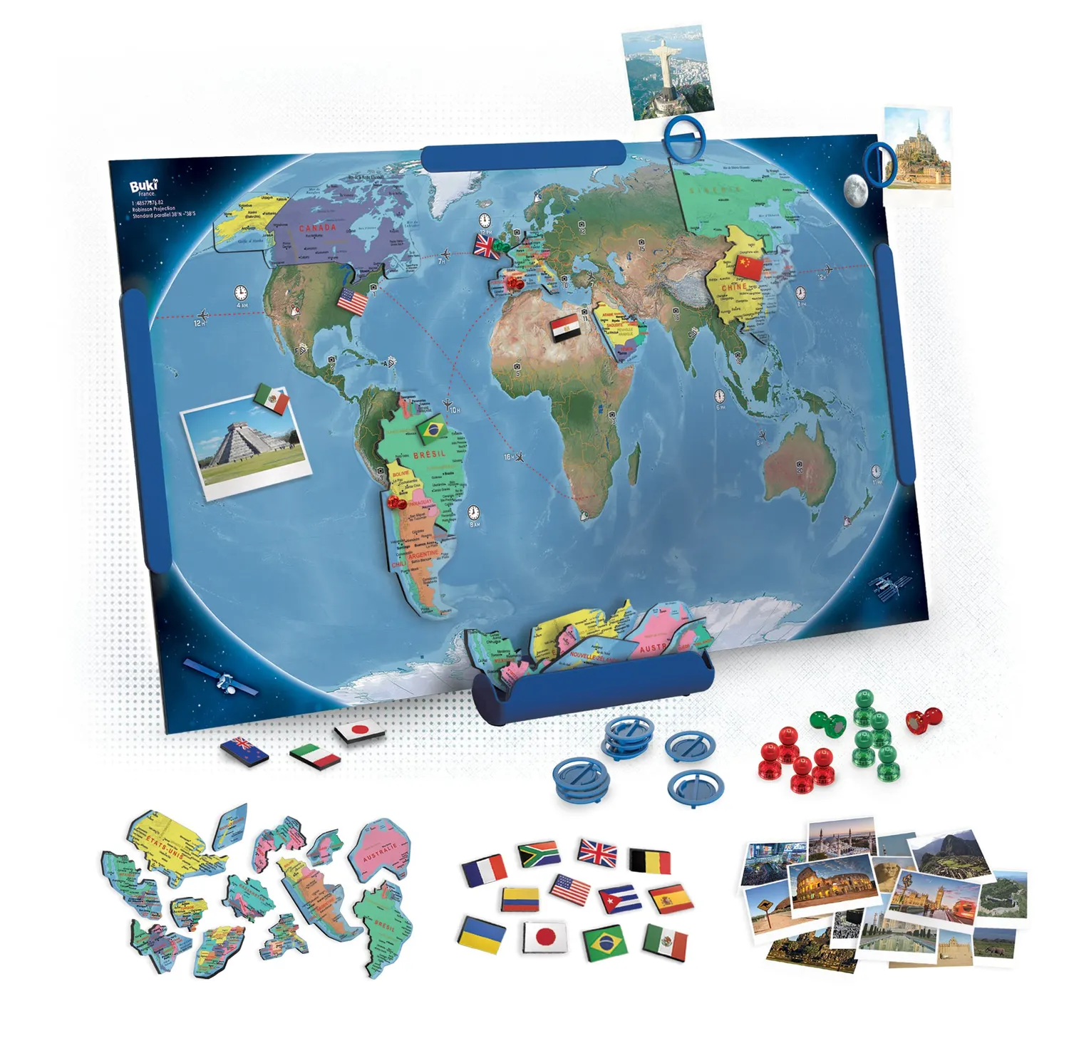 Buki France 7346EN Magnet Weltkarte 70 cm englisch
