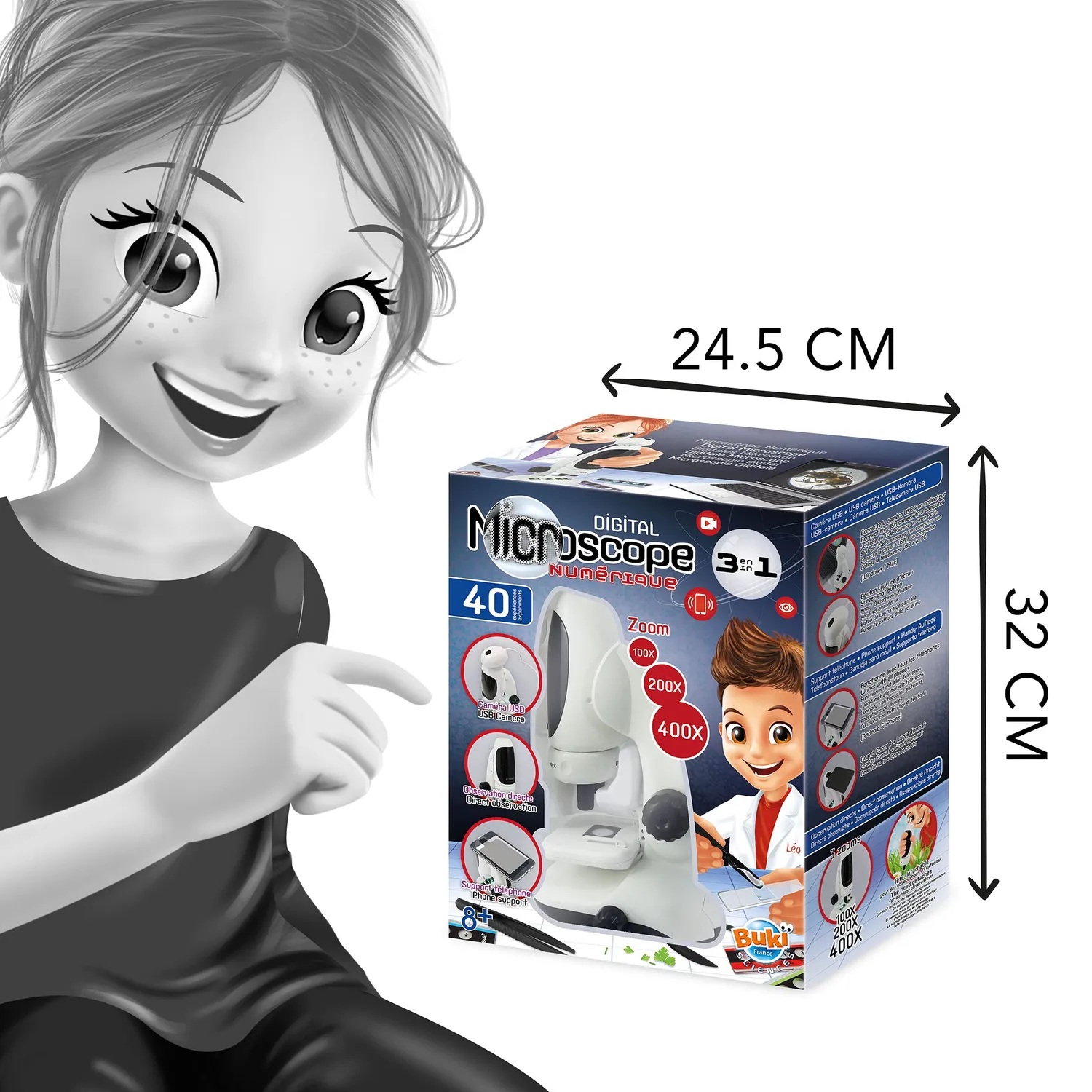 Buki MR700 Video-Mikroskop Kinder ab 8 Jahren 400x