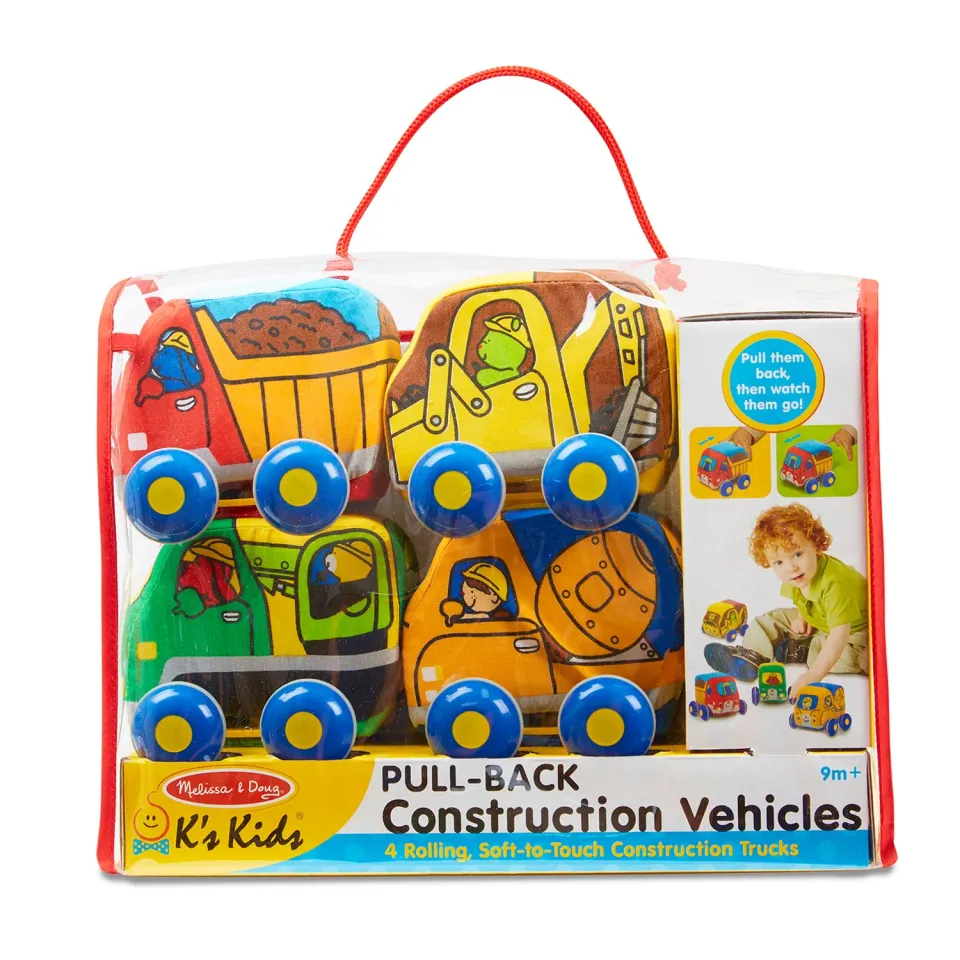 Melissa & Doug K's Kids Baufahrzeuge Rückzug 4-teilig Stoff