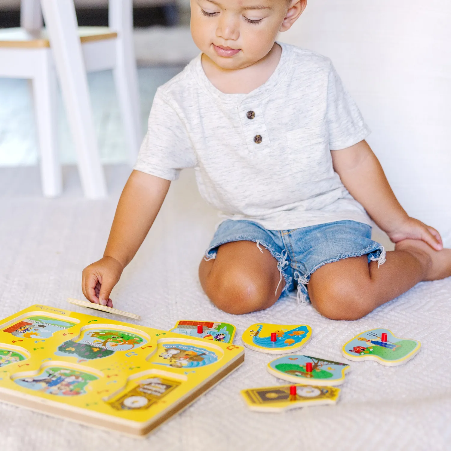 Melissa & Doug Nursery Rhymes 1 Soundpuzzle Holz 6 Teile mit Musik