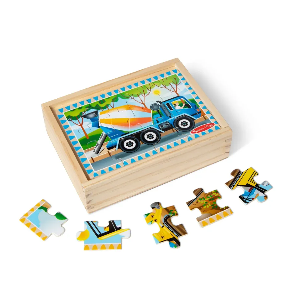 Melissa & Doug Construction Holzpuzzle Baufahrzeuge 4x12 Teile