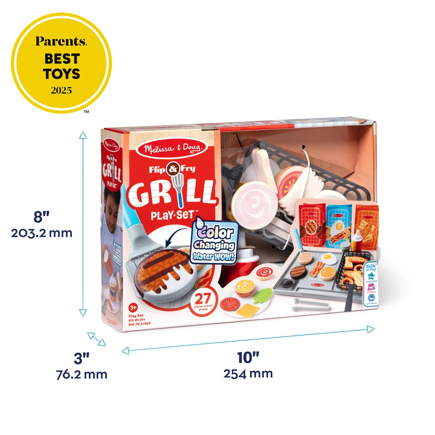 Melissa & Doug Flip & Fry Grill Spielset Water Wow Farbwechsel