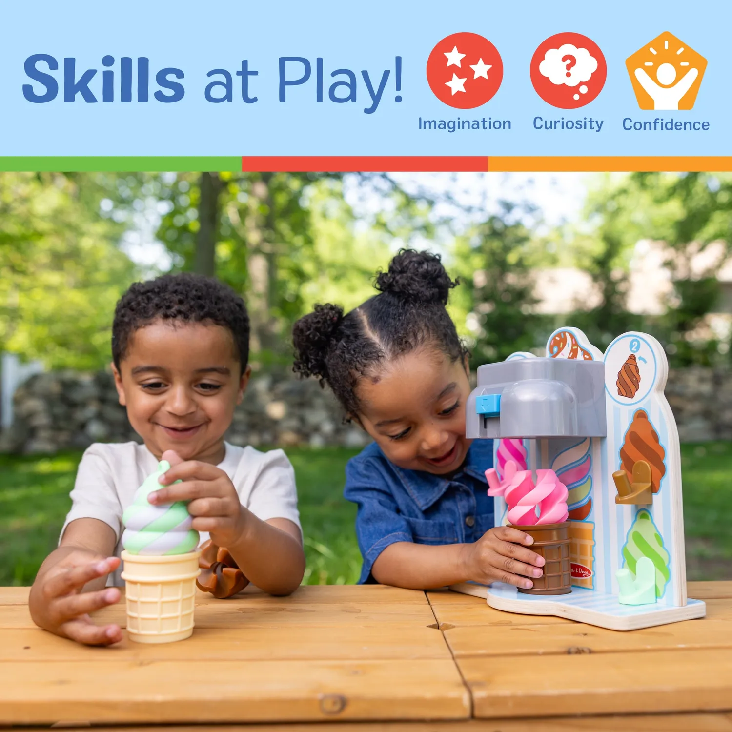 Melissa & Doug Swirl and Serve Eis Set Holz 7-teilig