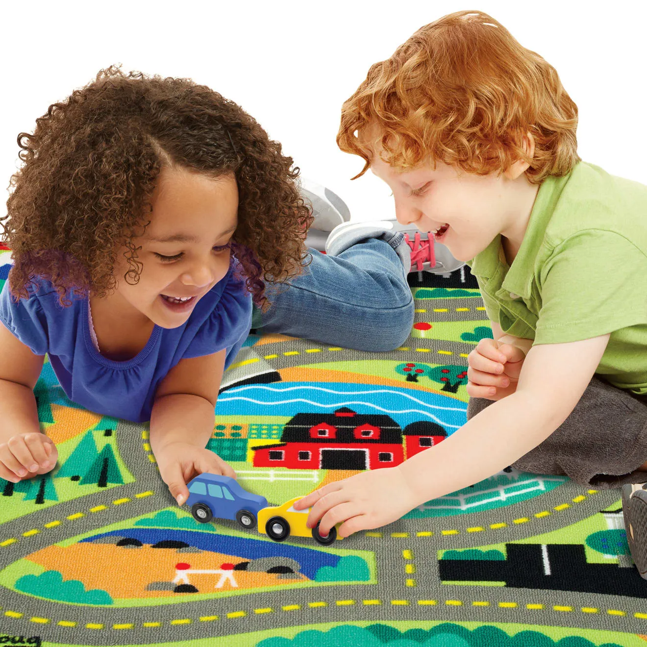 Melissa & Doug Round the Town Spielteppich mit 4 Autos