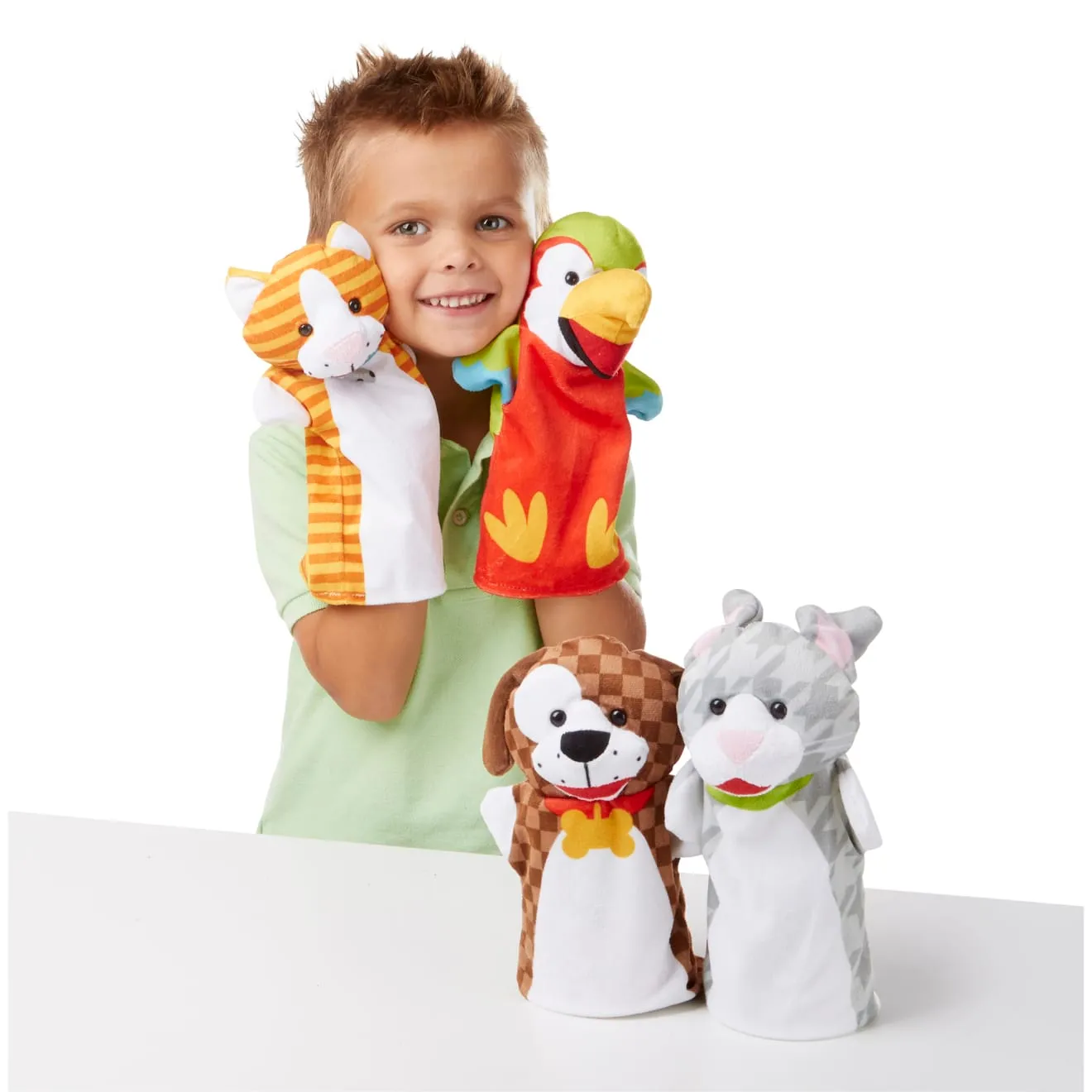 Melissa & Doug Playful Pets Handpuppen 4er-Set Tiere