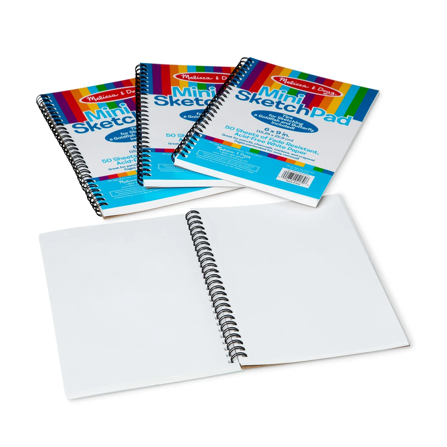 Melissa & Doug Mini Sketch Pad Malblock 4er-Pack säurefrei