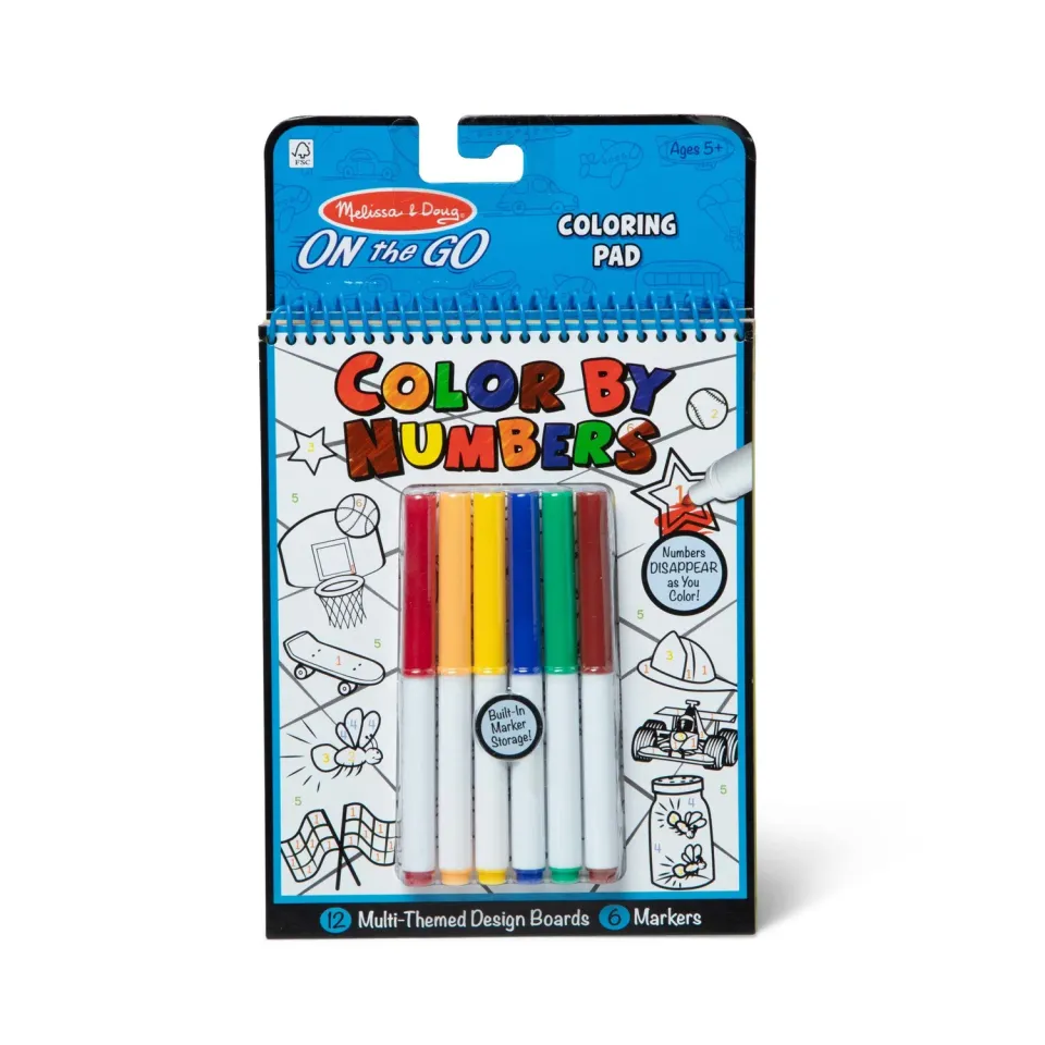 Melissa & Doug Color By Numbers Blue Malbuch 12 Bilder mit Filzstiften