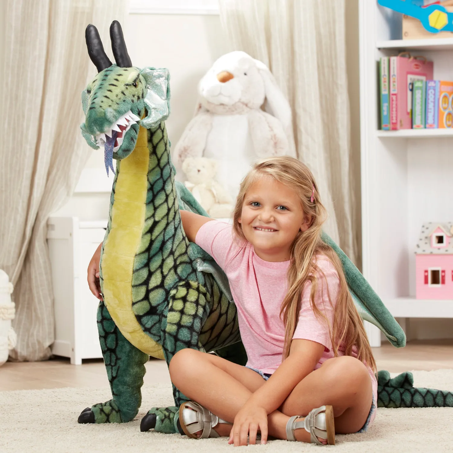 Melissa and Doug Drache Plüschtier XXL Geflügelt Grün