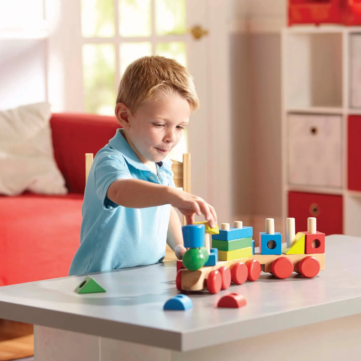 Melissa & Doug Stacking Train Holz-Stapelzug 15-tlg bunt