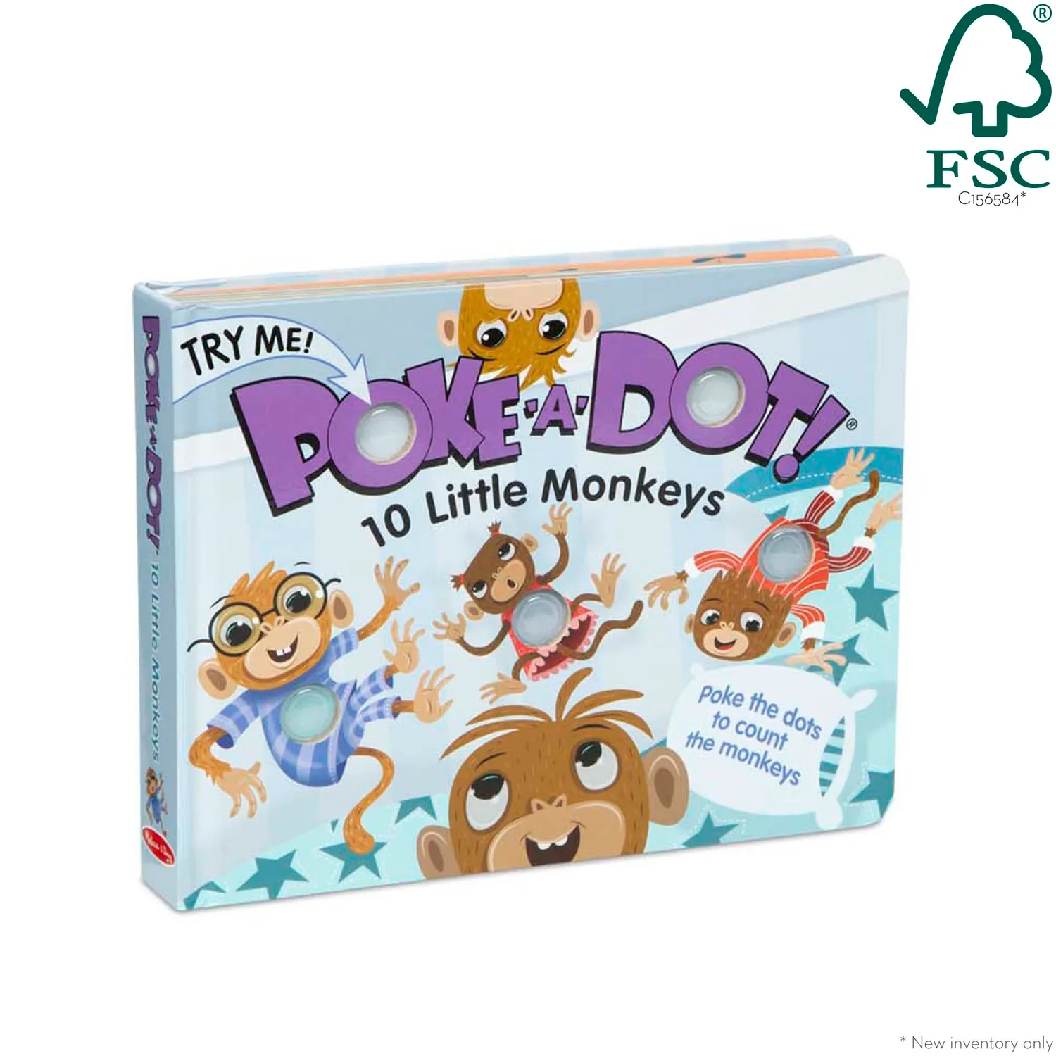 Melissa & Doug Poke-a-Dot 10 Little Monkeys Pappbuch Pop