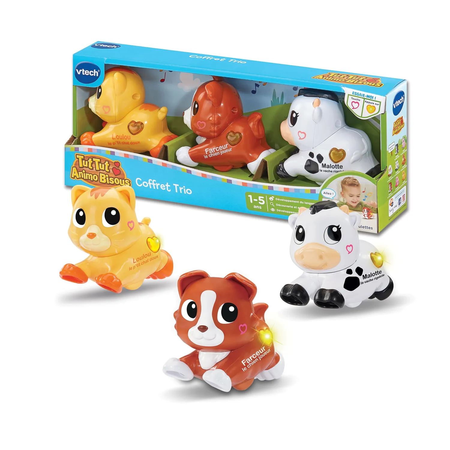 VTech Tut Tut Animo Bisous Trio Rolltiere französisch