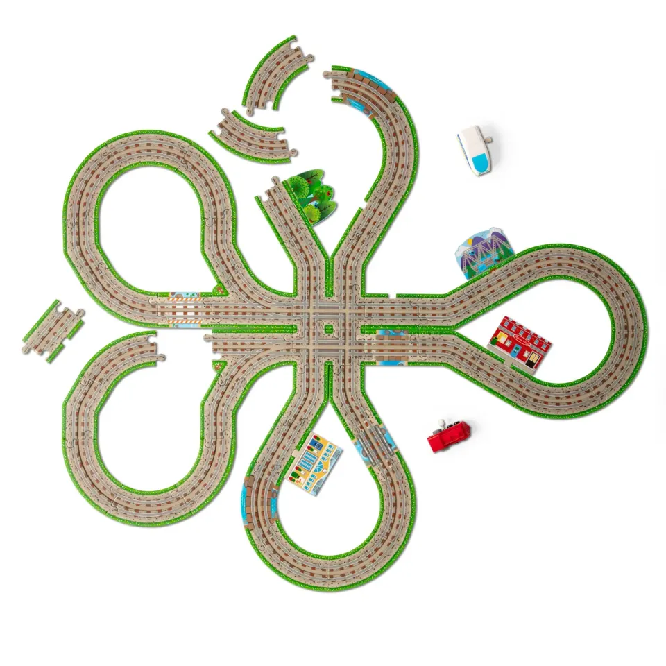Melissa & Doug Railroad Bodenpuzzle 48 Teile mit Zügen