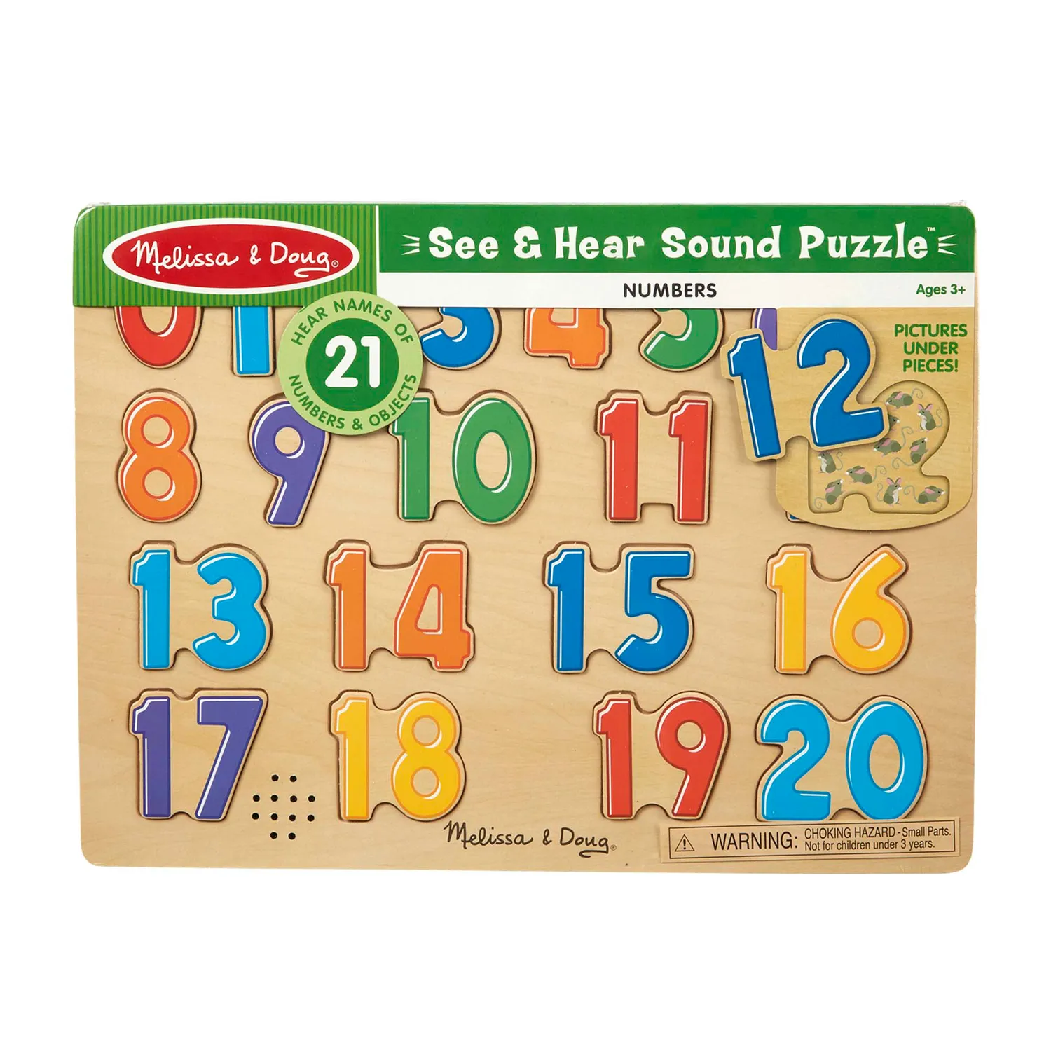 Melissa & Doug Zahlen Soundpuzzle 21 Teile Holz ab 3 Jahre