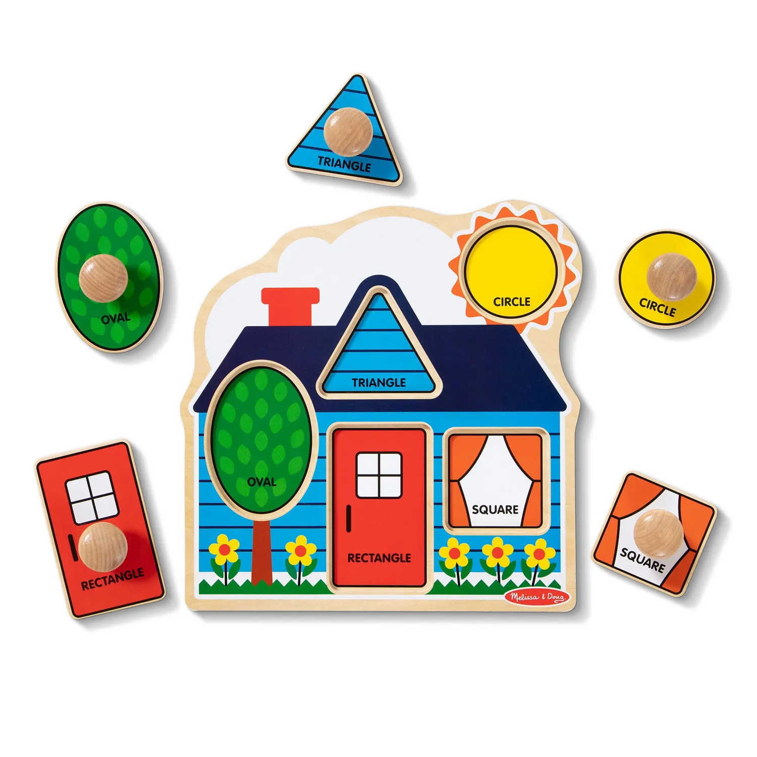 Melissa & Doug First Shapes Steckpuzzle Holz 5 Teile