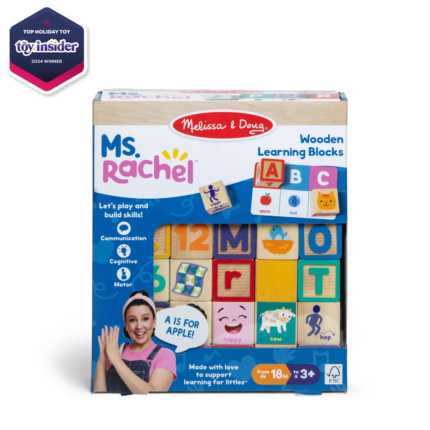 Melissa & Doug Ms. Rachel Lernbausteine Holz 30-teilig