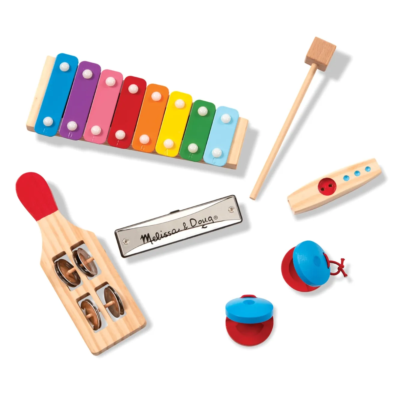 Melissa & Doug Band-in-a-Box Musikinstrumente Set Holz 5-tlg